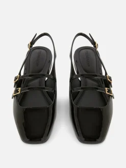 Best Primark Babies à Talon Ouvert Et Double Bride Noir