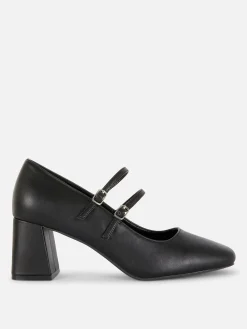 New Primark Babies En Simili Cuir à Talons Noir