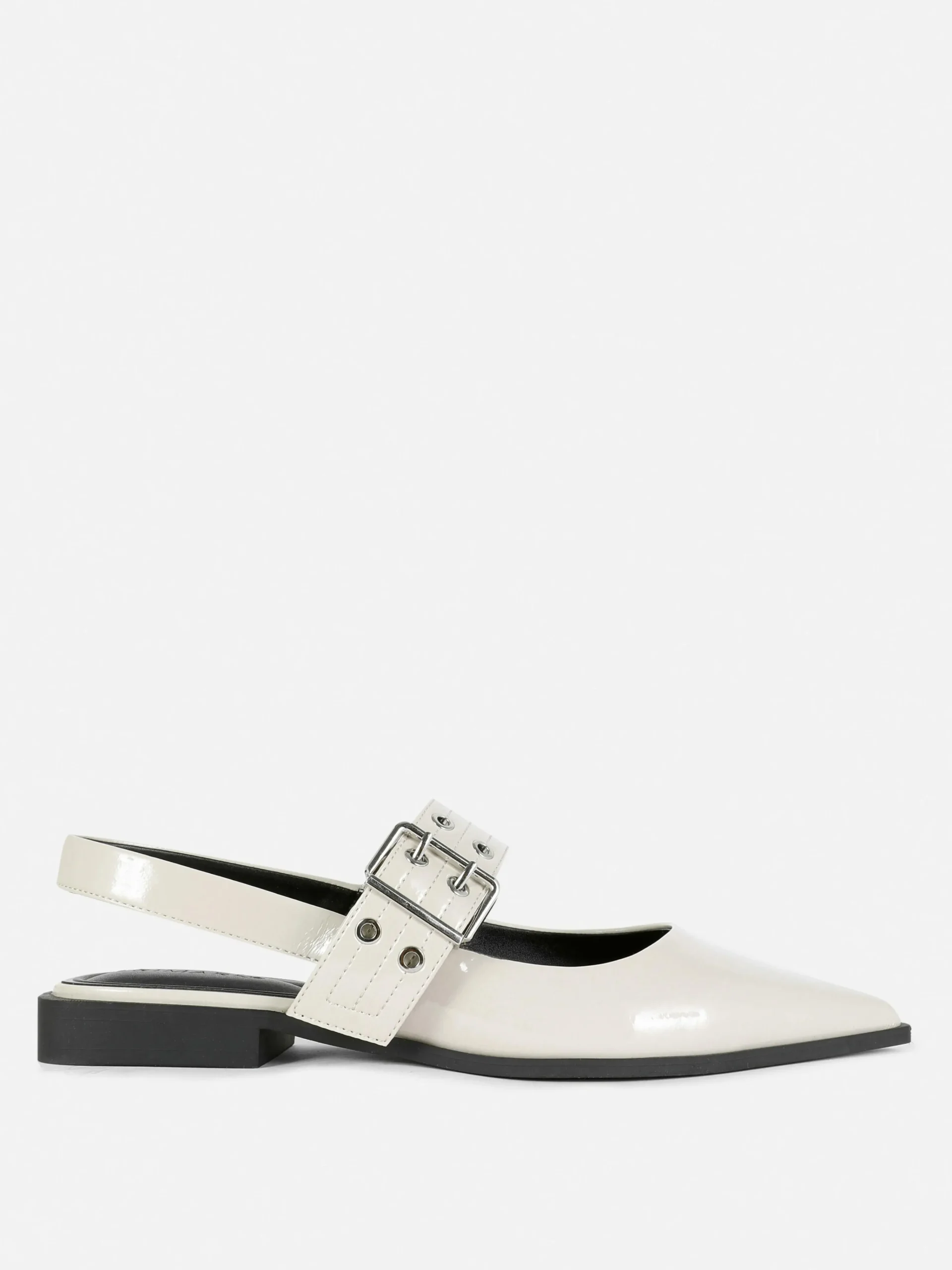 Discount Primark Ballerines à Talon Ouvert Et à Boucle Blanc