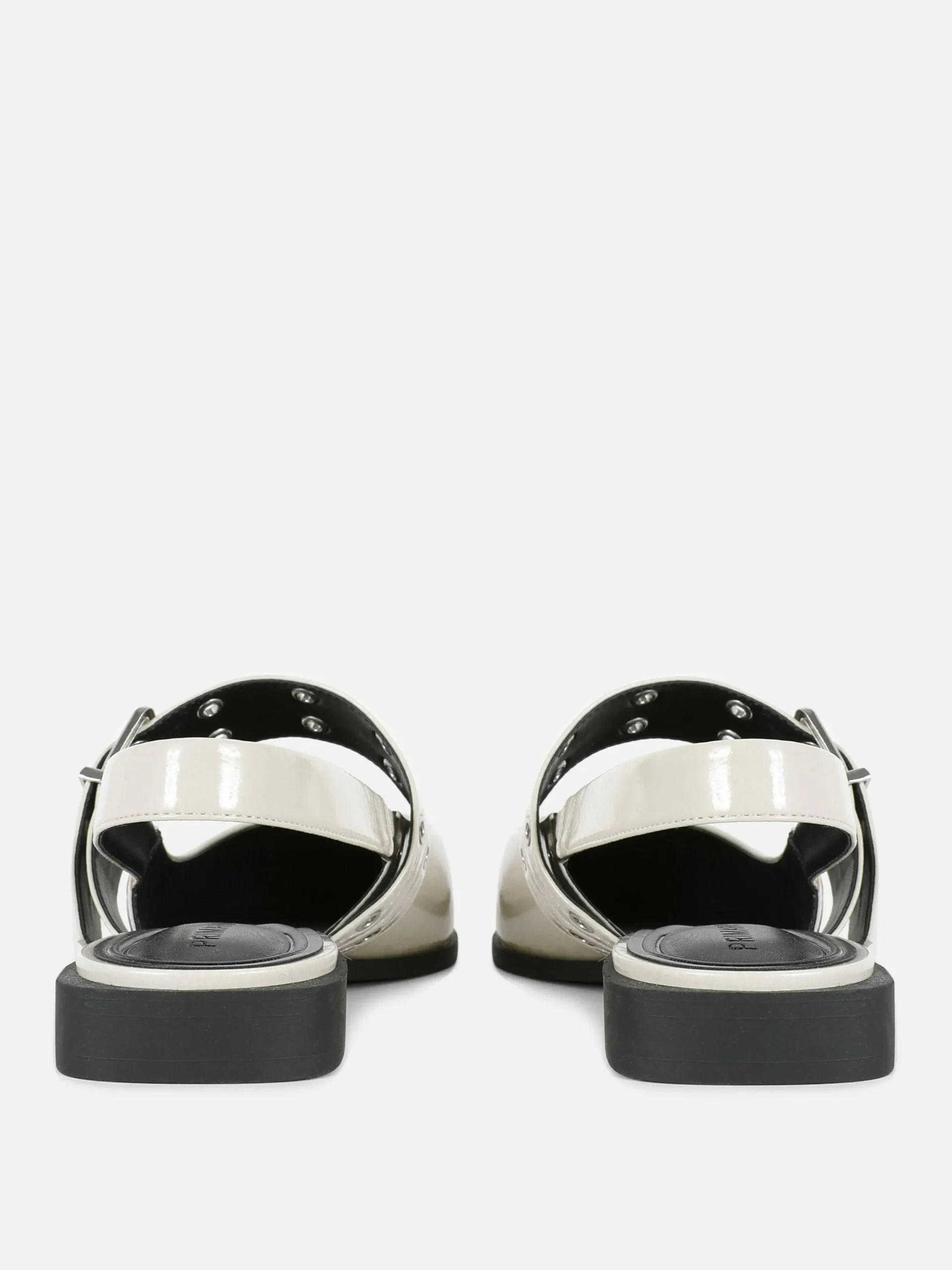 Discount Primark Ballerines à Talon Ouvert Et à Boucle Blanc