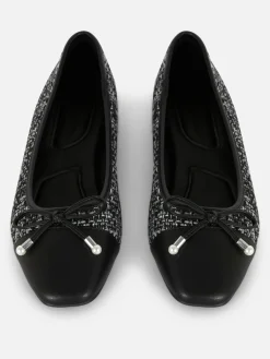 Outlet Primark Ballerines Effet Bouclé à Bout Contrasté Noir