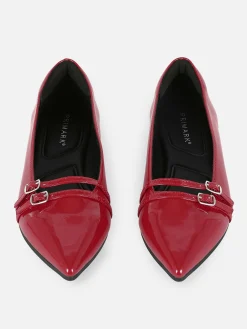 Outlet Primark Ballerines Vernies à Bout Pointu Rouge