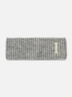 Primark Bandeau En Tricot Avec Initiale Brodée Gris