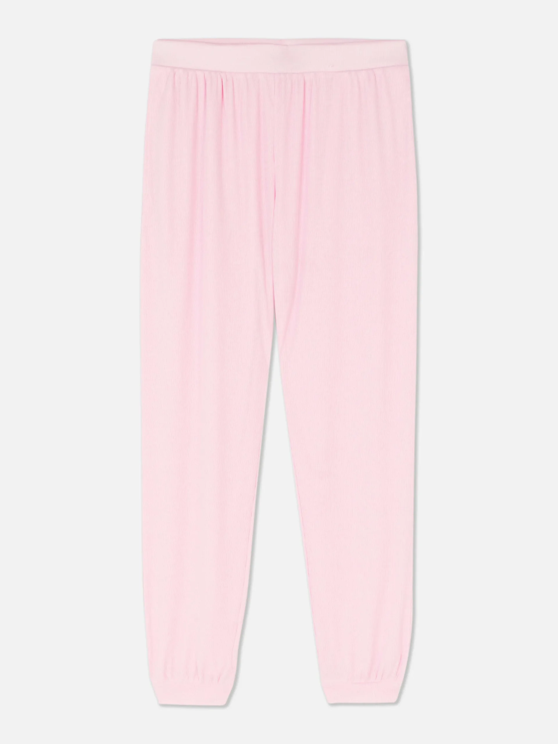 New Primark Bas De Pyjama Côtelé à Revers Rose clair