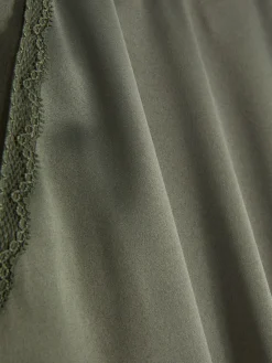 Best Primark Bas De Pyjama En Satin à Finitions En Dentelle Kaki