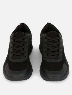 New Primark Baskets à Semelle épaisse Et Empiècements Noir