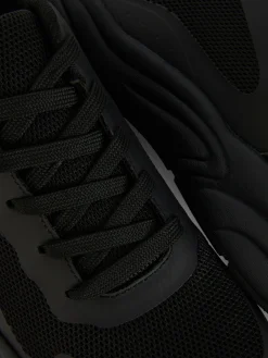 New Primark Baskets à Semelle épaisse Et Empiècements Noir