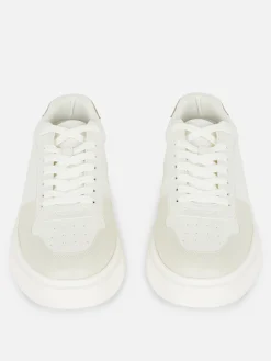 Clearance Primark Baskets Basses à Lacets Kem Blanc