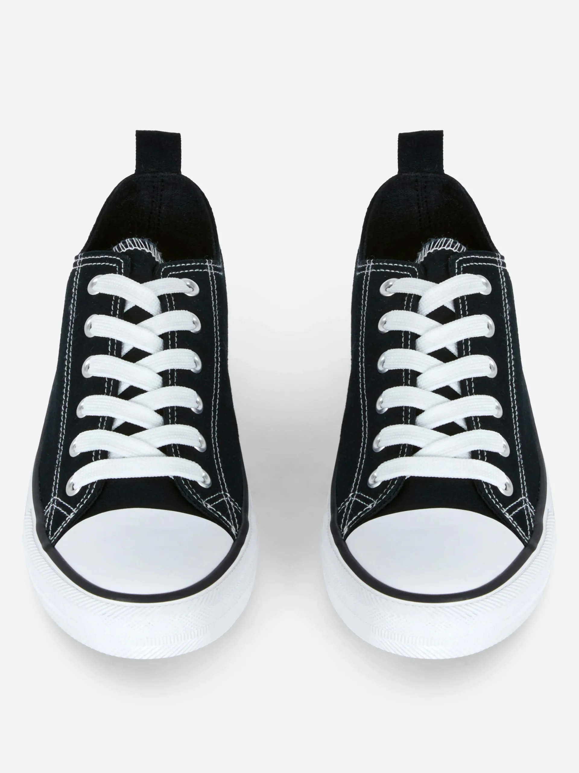 Discount Primark Baskets Basses Classiques En Toile Noir/Blanc