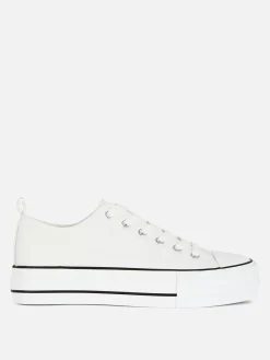 Clearance Primark Baskets Basses Compensées En Simili Cuir Blanc