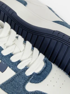 Clearance Primark Baskets Basses En Denim Disney Lilo & Stitch Bleu