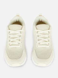 New Primark Baskets Basses épaisses à Empiècements Naturel