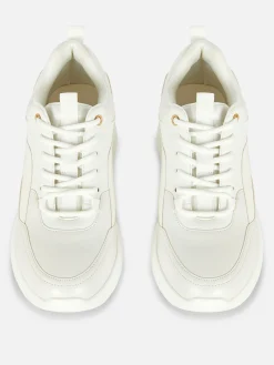 Clearance Primark Baskets Compensées Avec Finitions Métallisées Blanc