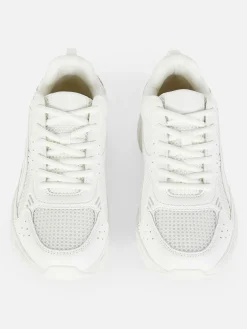 Discount Primark Baskets De Sport à Empiècements En Maille Blanc