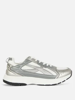 Online Primark Baskets De Sport à Empiècements En Maille Gris