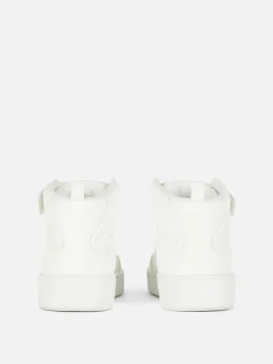 New Primark Baskets Montantes à Breloques Arc-en-ciel Blanc