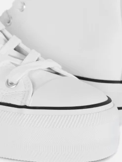 Primark Baskets Montantes Compensées En Simili Cuir Blanc