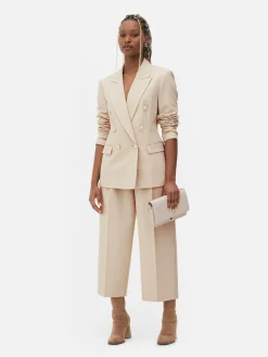 Best Primark Blazer à Boutonnage Croisé Avec Bouton Métallisé Écru