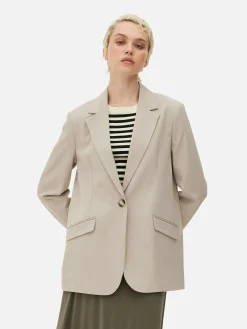 Online Primark Blazer à Boutonnage Simple à Coordonner Grège