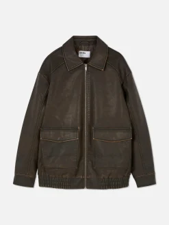 Best Primark Blouson Bomber En Simili Cuir à Effet Vieilli Rita Ora Marron