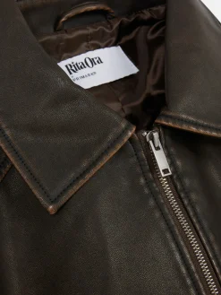 Best Primark Blouson Bomber En Simili Cuir à Effet Vieilli Rita Ora Marron