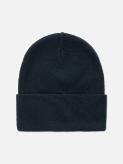 New Primark Bonnet à Large Revers Bleu marine