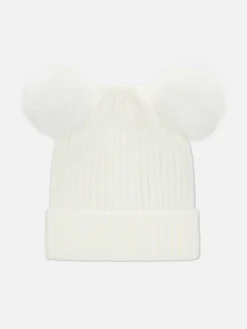 Discount Primark Bonnet En Maille à Pompon Crème