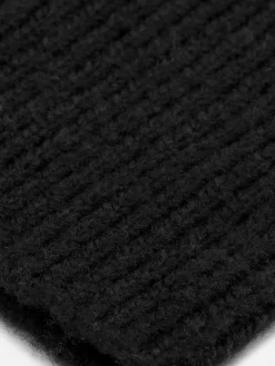 Primark Bonnet En Maille Côtelée Noir