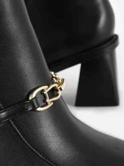 Online Primark Bottes à Talons Carrés Et Détail Chaîne Rita Ora Noir