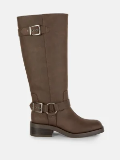 Clearance Primark Bottes De Motard à Bout Carré Chocolat