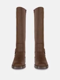 Clearance Primark Bottes De Motard à Bout Carré Chocolat