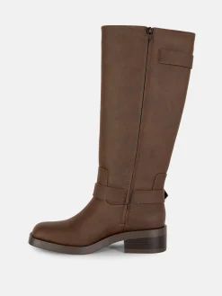 Clearance Primark Bottes De Motard à Bout Carré Chocolat