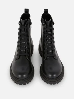 Hot Primark Bottes De Motard à Lacets Noir