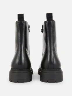 Hot Primark Bottes De Motard à Lacets Noir