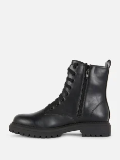 Hot Primark Bottes De Motard à Lacets Noir