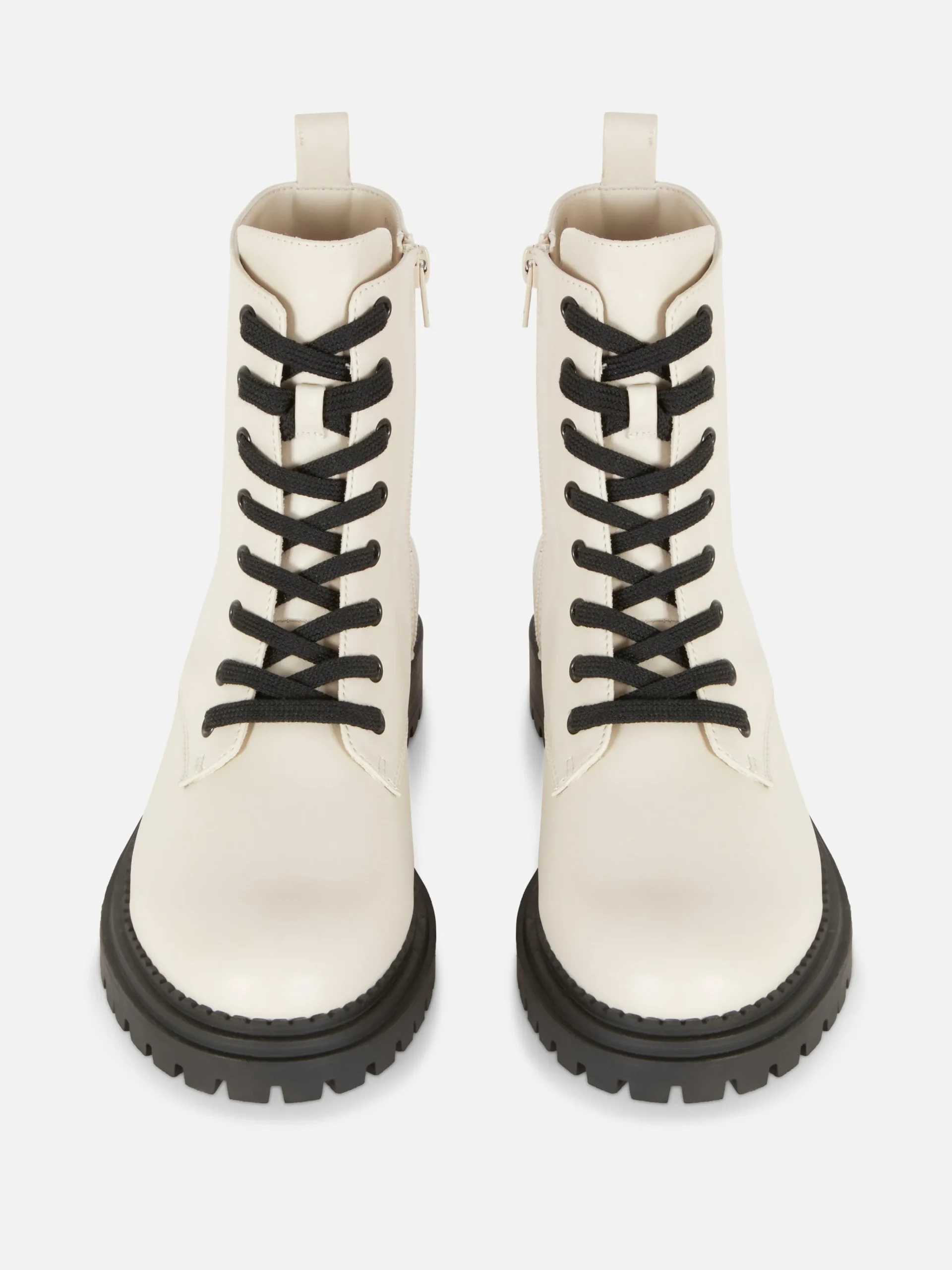 Discount Primark Bottes De Motard à Lacets Écru