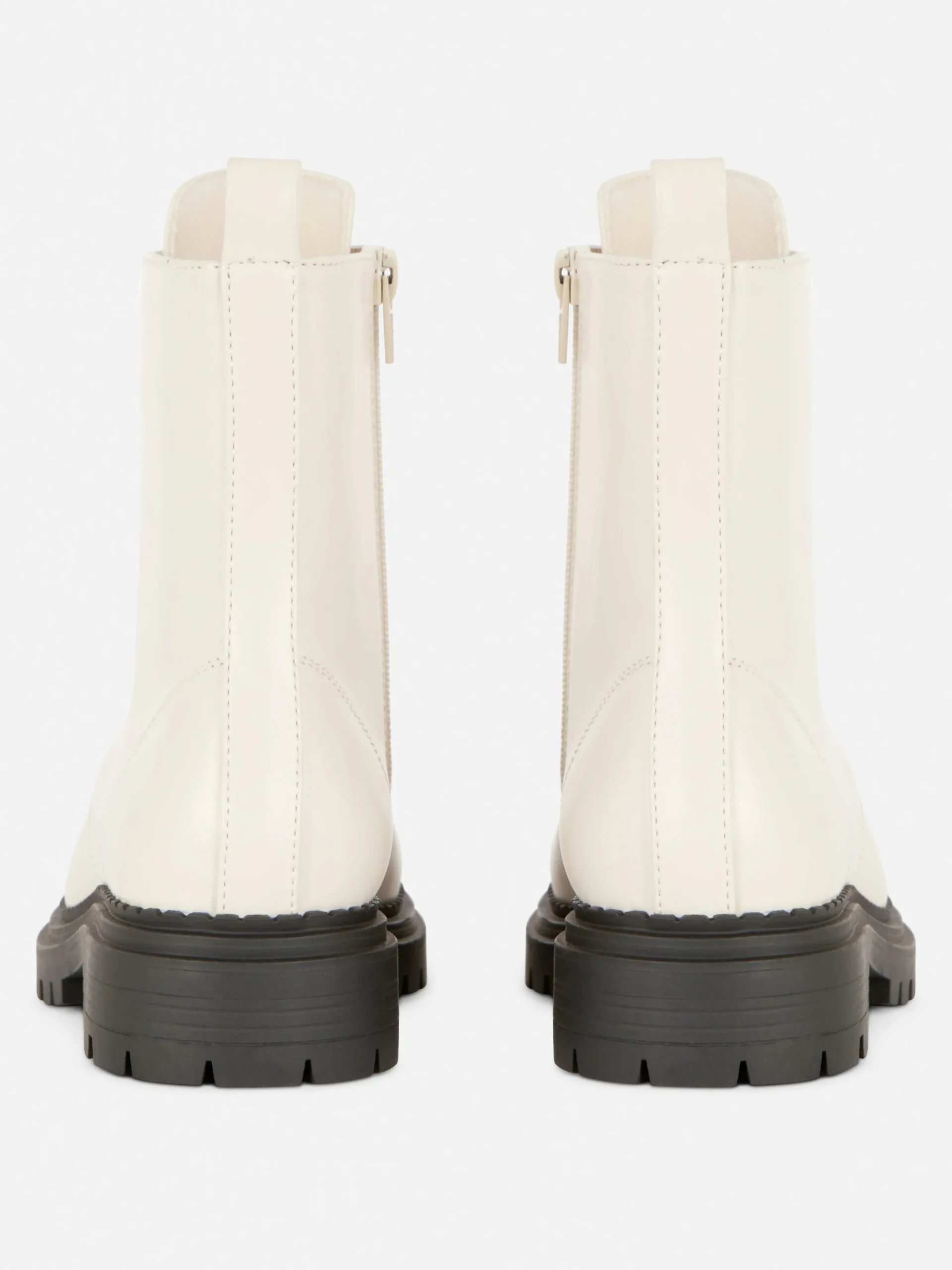 Discount Primark Bottes De Motard à Lacets Écru