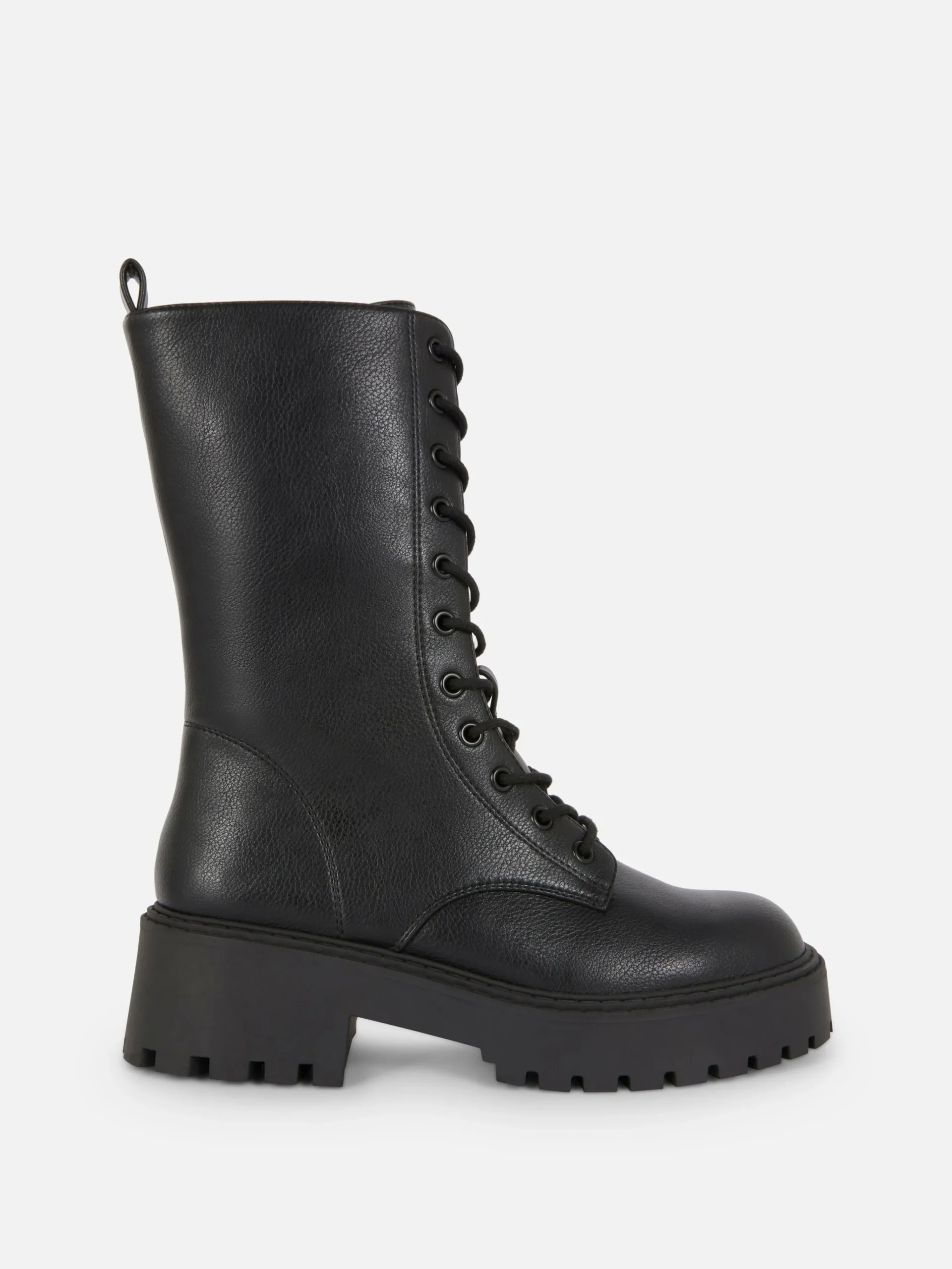 Discount Primark Bottes De Motard épaisses à Lacets Noir