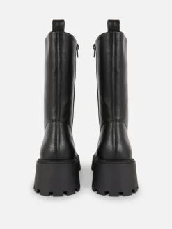 Discount Primark Bottes De Motard épaisses à Lacets Noir