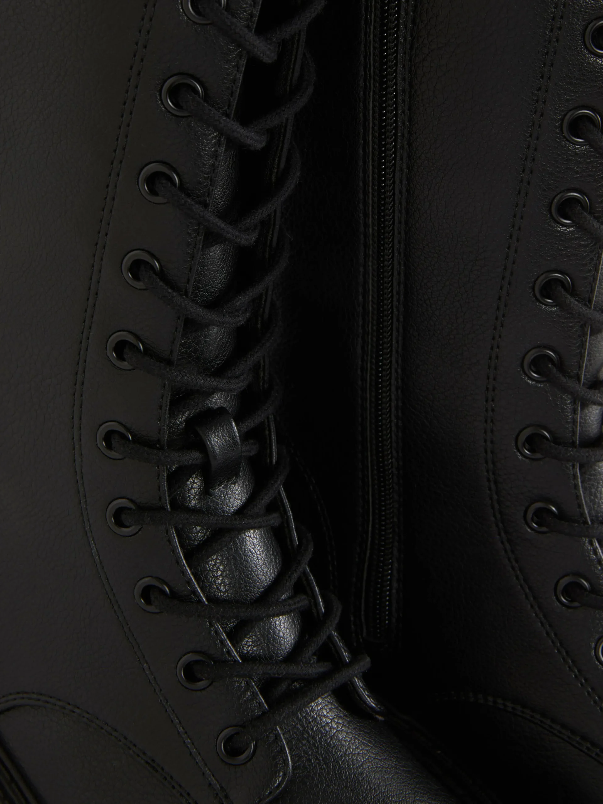 Discount Primark Bottes De Motard épaisses à Lacets Noir