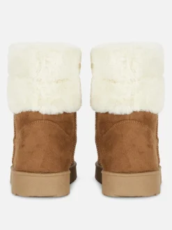 Sale Primark Bottes Doublées En Fausse Fourrure Fauve