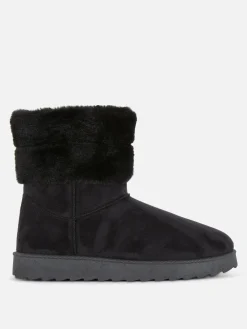 Outlet Primark Bottes Doublées En Fausse Fourrure Noir
