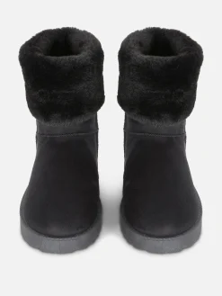Outlet Primark Bottes Doublées En Fausse Fourrure Noir