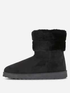 Outlet Primark Bottes Doublées En Fausse Fourrure Noir