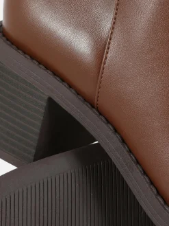 New Primark Bottes Hauteur Genou à Talon Marron