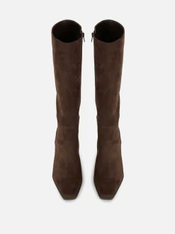 Online Primark Bottes Hauteur Genou à Talon Chocolat