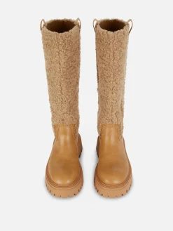 Discount Primark Bottes Montantes Effet Mouton Retourné Rita Ora Beige