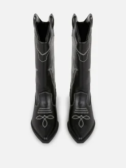 Online Primark Bottes Santiags En Simili Cuir Noir/Blanc