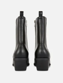 Online Primark Bottes Santiags En Simili Cuir Noir