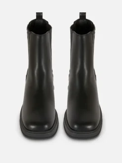 Discount Primark Bottines Chelsea à Talon Bloc Noir